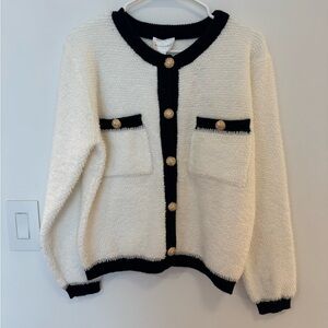 Line & Dot Bon Sweater in Ivory & Black